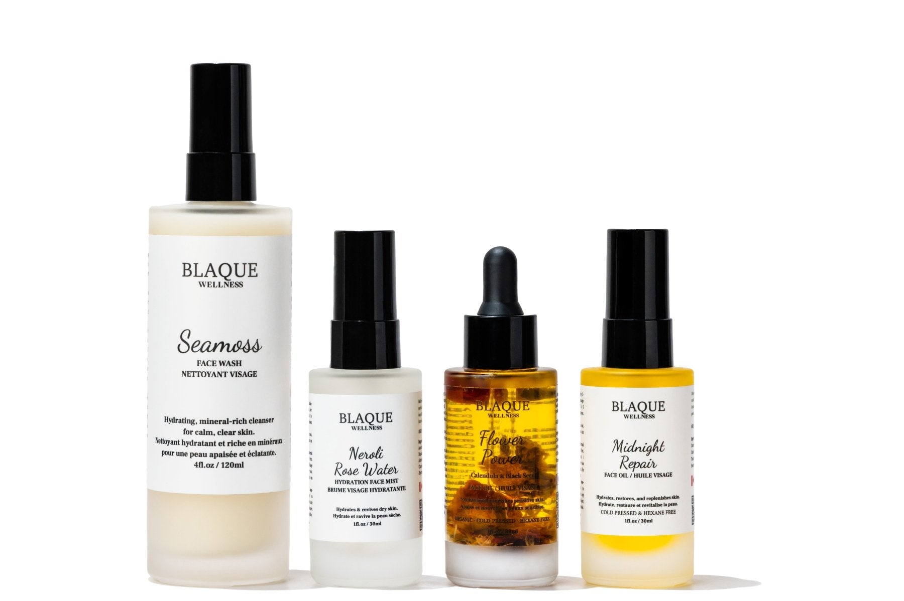 Complete Flower Power Face BUNDLE - Effective Skincare Routine, Day & Night - Blaque Wellness